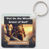 Hele pantser Gods - Square Metal Sleutelhanger (Achterkant)