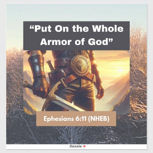 Hele pantser van God - Custom-Cut Vinyl Sticker (Vel)