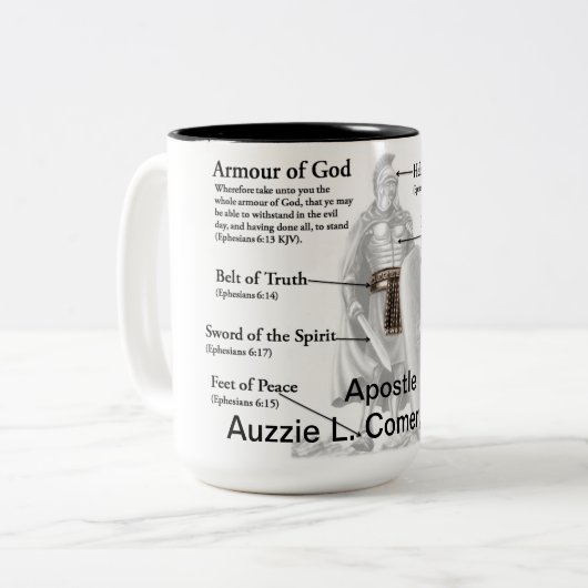 Hele pantser van God Mok (Voorkant links)