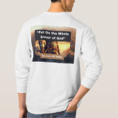 Hele pantser van God - Wit T-shirt met lange mouwe (Achterkant)