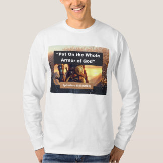 Hele pantser van God - Wit T-shirt met lange mouwe