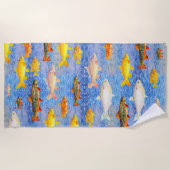 Hele partij kleurrijke vis in de Zee keukendoek Strandlaken (Voorkant)