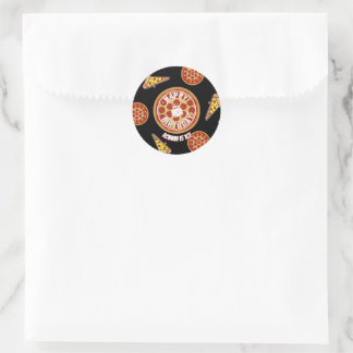 Hele pizza gelukzalige verjaardagsfeest ontwerp ronde sticker