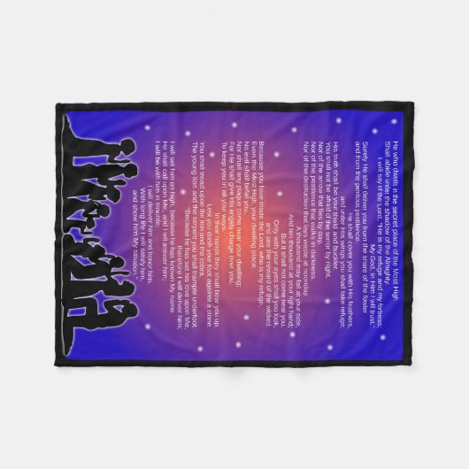 Hele Psalm 91 Fleece Blanket (Voorkant (Horizontaal))