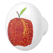 Hele rijpe rode appel in pointillisme knoppen (Rechts)