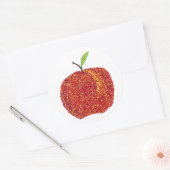 Hele rijpe rode appel in pointillisme Stickers (Envelop)