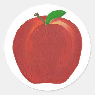 Hele ripe Red Apple Stem Leaf Stickers