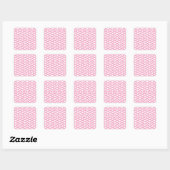 Hele Roze Harten Vierkante Sticker (Vel)