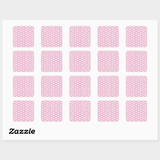 Hele Roze Harten Vierkante Sticker (Vel)
