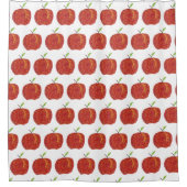 Hele Ruitenrode appels, Pointillism Shower Curtain Douchegordijn (Voorkant)