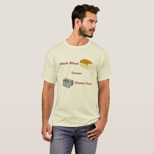 Hele tarwe versus gluten vrij t-shirt (Voorkant volledig)