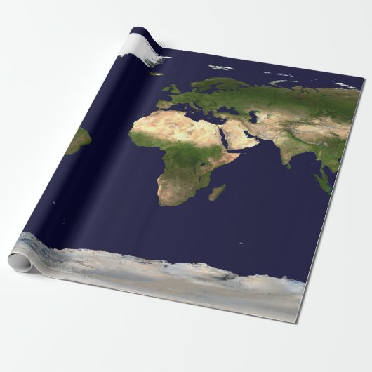 Hele Wereld - Planeet Aarde Cadeaupapier (Uitgerold)
