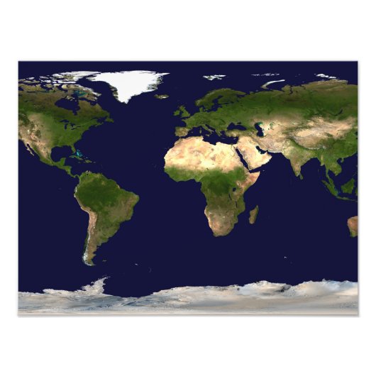 Hele Wereld - Planeet Aarde Foto Afdruk (Voorkant)