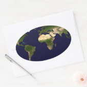 Hele Wereld - Planeet Aarde Ovale Sticker (Envelop)
