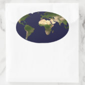 Hele Wereld - Planeet Aarde Ovale Sticker (Tas)