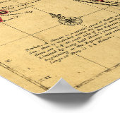 Hele Wereldkaart van Herman Moll (1719) Poster (Hoek)