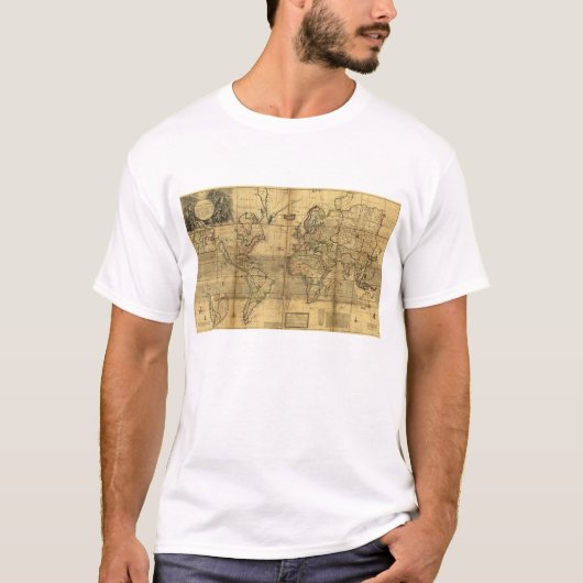 Hele Wereldkaart van Herman Moll (1719) T-shirt (Voorkant)