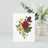 Helebore, Kerst Roos door Pierre Joseph Redoute Feestdagenkaart (Staand voorkant)