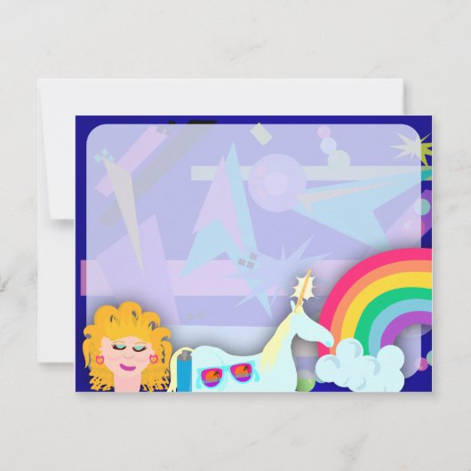 Helemaal 80s Epic Party Time Kaart (Achterkant)