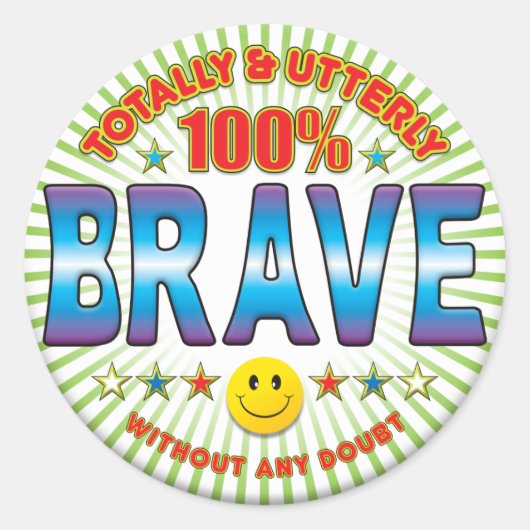 Helemaal dapper ronde sticker (Voorkant)