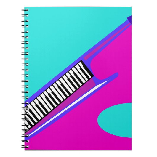 Helemaal Neon 80's Keytar Notitieboek (Voorkant)