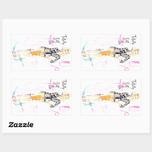 Helemaal op rechthoekige sticker (Vel)