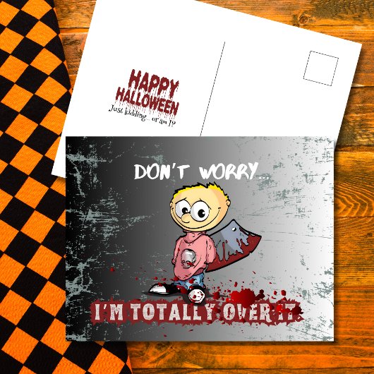 Helemaal over zijn sarcastische Halloween twist Feestdagenkaart