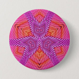 HELEMAAL! ~ Roze witte Sinaasappel en rode ~ Butto Ronde Button 7,6 Cm