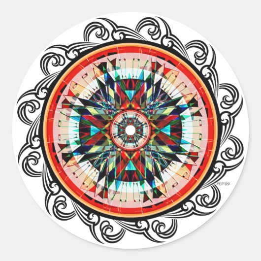 Helemaal totem ronde sticker (Voorkant)