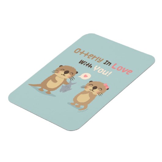 Helemaal verliefd op jou Otter Love Pun Magneet (Linkerzijde)