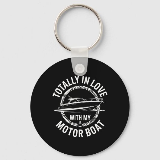 Helemaal verliefd op mijn motorboot kapitein sleutelhanger (Voorkant)