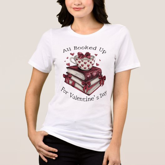 Helemaal Volgeboekt voor Valentijnsdag Kersenrood Tri-Blend Shirt (Voorkant)