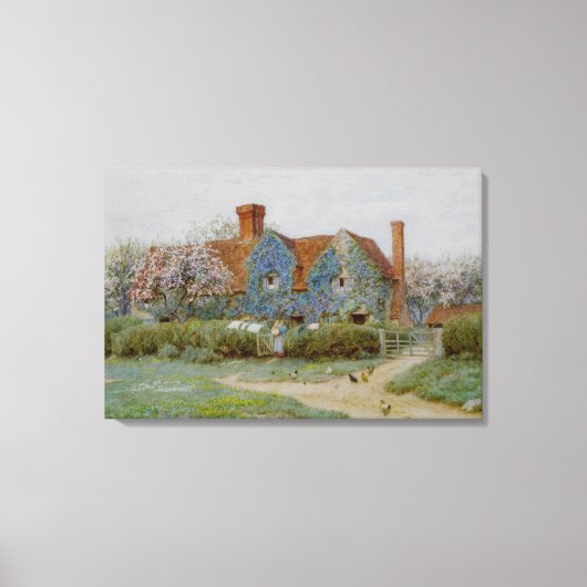 Helen Allingham Buckinghamshire House in Penn Stre Canvas Afdruk (Voorkant)