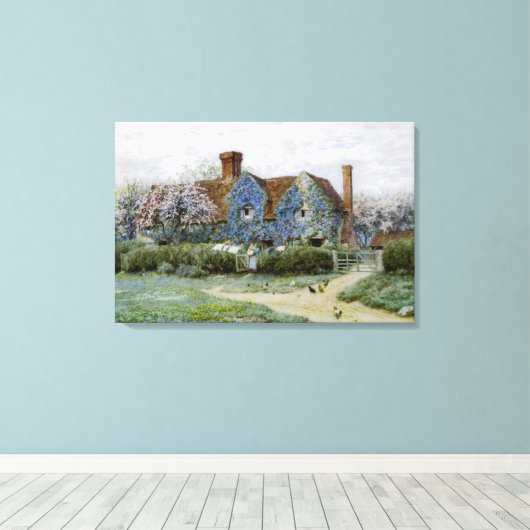 Helen Allingham Buckinghamshire House in Penstreet Canvas Afdruk (Insitu (Houten vloer))