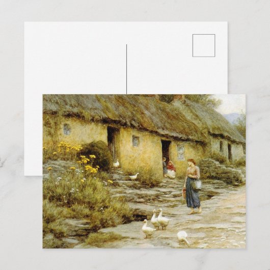  Helen Allingham Irish Cottage Briefkaart (Voorkant / Achterkant)