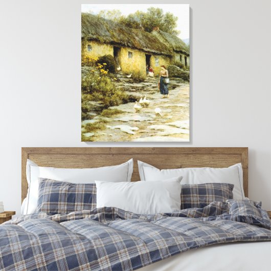  Helen Allingham Irish Cottage Canvas Afdruk (Insitu (Slaapkamer))