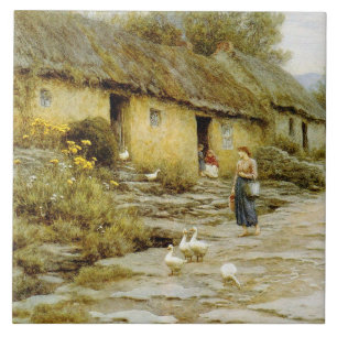  Helen Allingham Irish Cottage Tegeltje