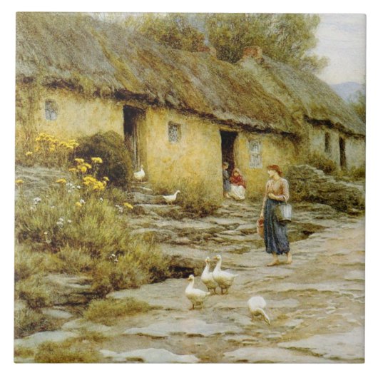 Helen Allingham Irish Cottage Tegeltje (Voorkant)