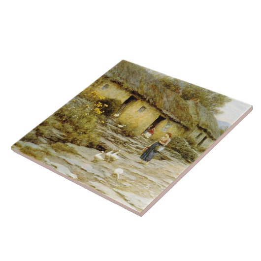  Helen Allingham Irish Cottage Tegeltje (Zijkant)