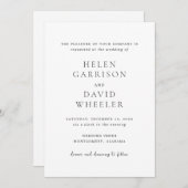 Helen Classic Elegant Wedding Kaart (Voorkant / Achterkant)