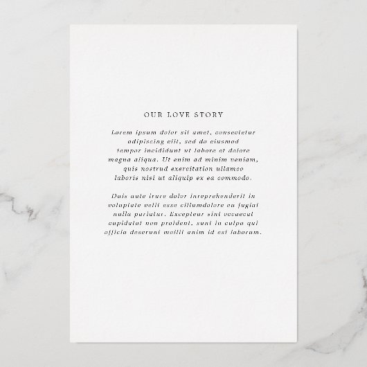 Helen Classic Elegant Wedding Save the Date Folie Uitnodiging (Achterkant)