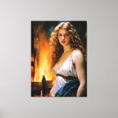 Helen, de schoonheid van een Spartaan, het vuur va Canvas Afdruk (Voorkant)