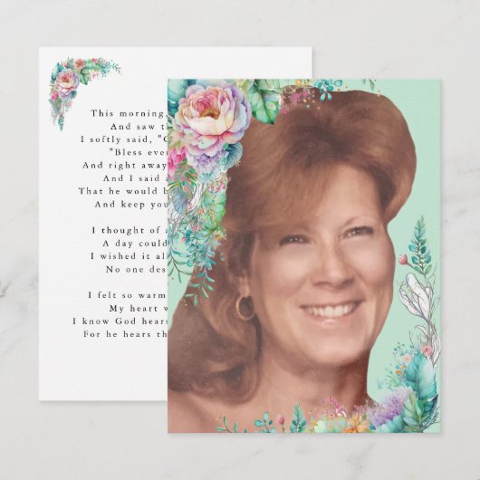 Helen Face kaart met gedicht (Voorkant / Achterkant)