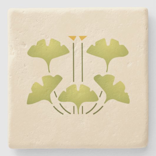 Helen Foster "Ginkgo" Stenen Onderzetter (Voorkant)