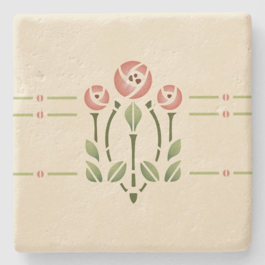 Helen Foster "Glasgow Roos" Stenen Onderzetter (Voorkant)