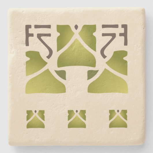 Helen Foster "Leaf Trio" Stenen Onderzetter (Voorkant)