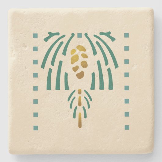 Helen Foster "Pinecone" Stenen Onderzetter (Voorkant)