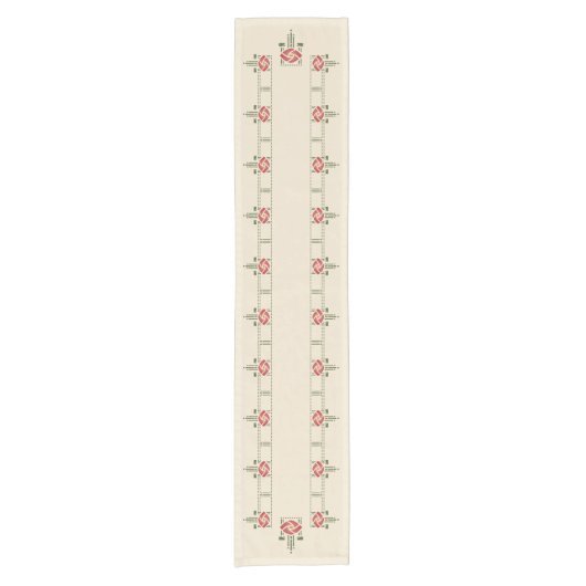 Helen Foster Roos Frieze Stencil Korte Tafelloper (Voorkant)