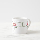 Helen Foster "Roos Frieze" Stencil Pattern Espresso Kop (Voorkant rechts)