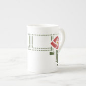 Helen Foster "Roos Frieze" Stencil Pattern Porselein Kop (Voorkant rechts)